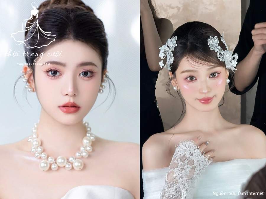 Các kiểu makeup cho cô dâu mặt tròn

