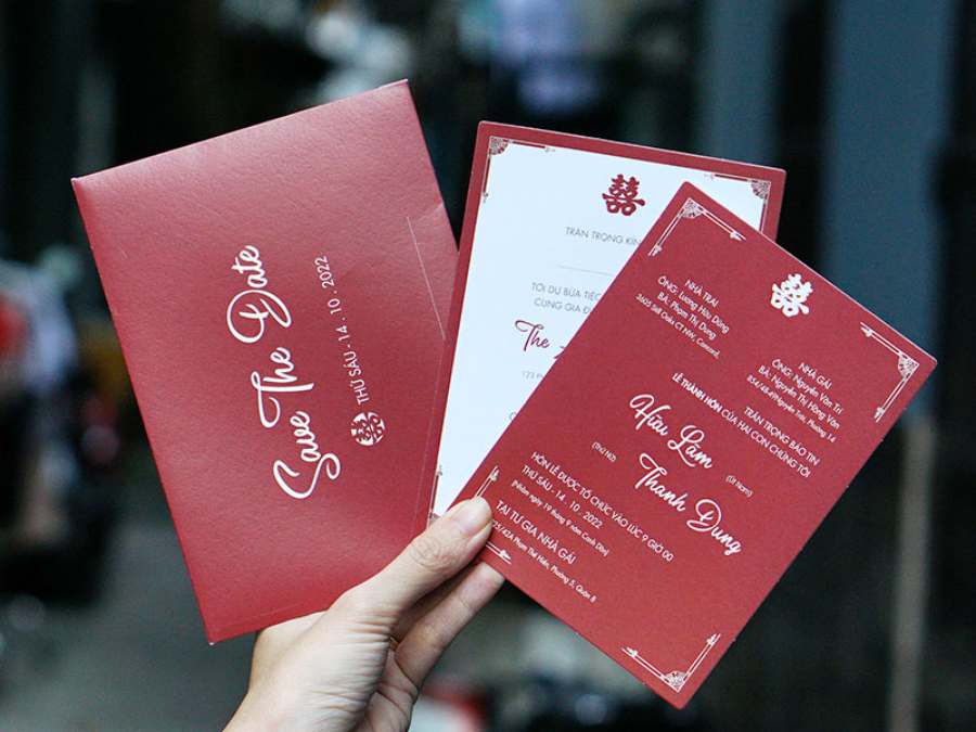 Địa chỉ in thiệp cưới màu đỏ uy tín, đa dạng mẫu thiết kế và chất lượng cao
