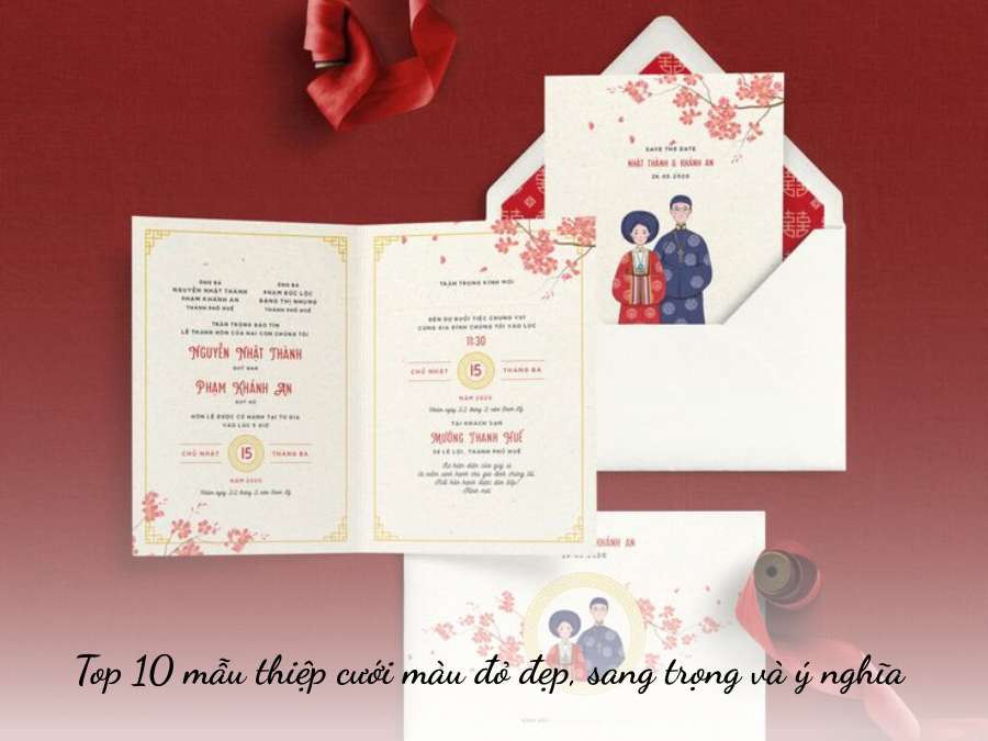 thiệp cưới màu đỏ
