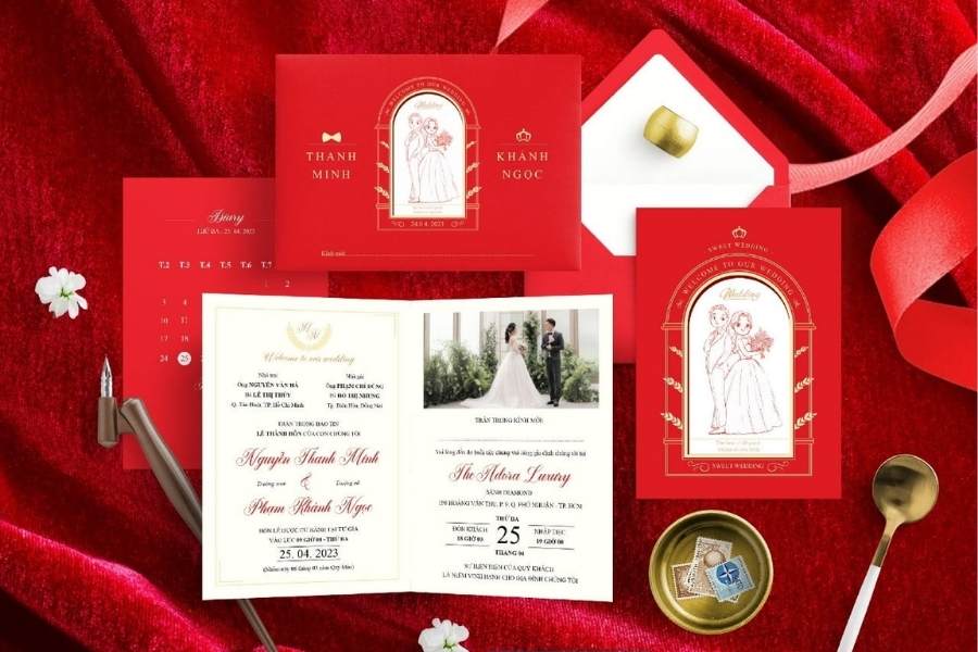  Thiệp cưới Việt xưa - Nét duyên dáng mộc mạc
