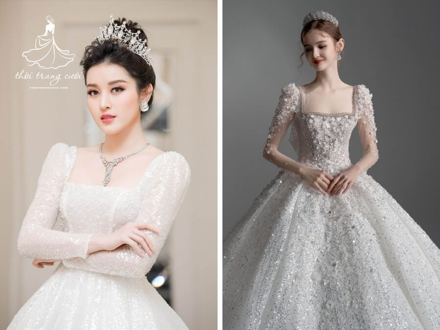  Kiểu tóc cô dâu đẹp với vương miện lộng lẫy, sang trọng
