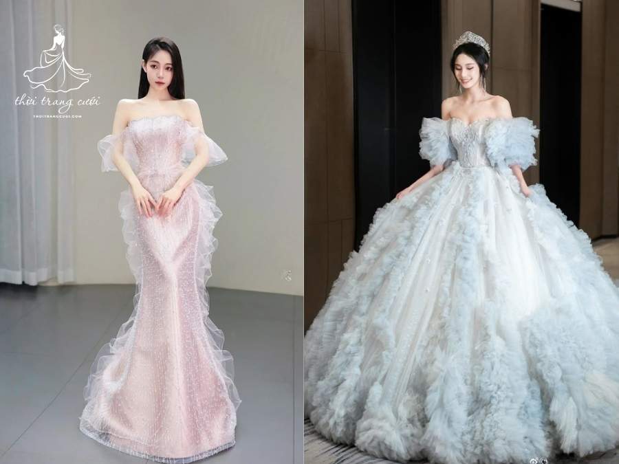 Lựa chọn váy cưới trễ vai theo dáng người